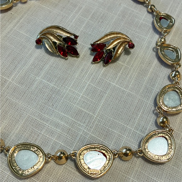 Napier Red and Gold Jewelry Set - Picture 4 of 5